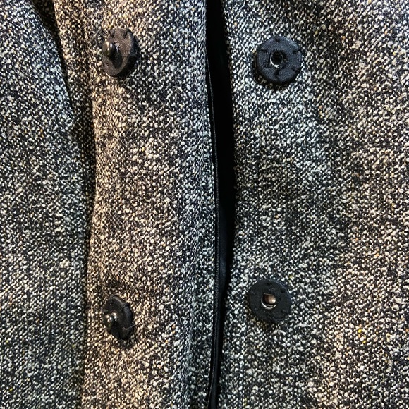 Ann Taylor Ladies Size 2 Lined Classic Gray Tweed Jacket Removable Belt Ex Cond - Picture 5 of 7